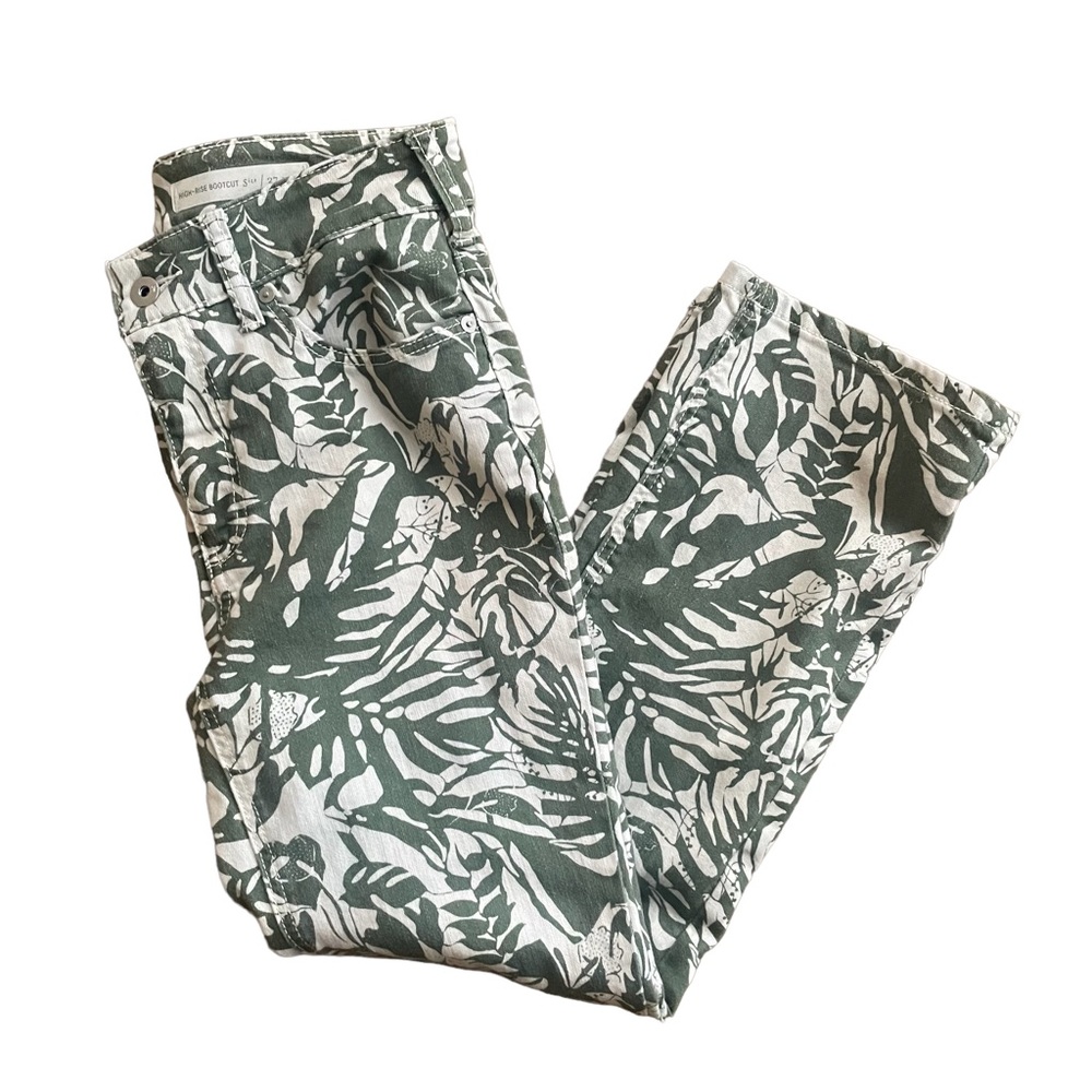 Anthropologie Pilcro Green Coastal Grandma Tropical Pants